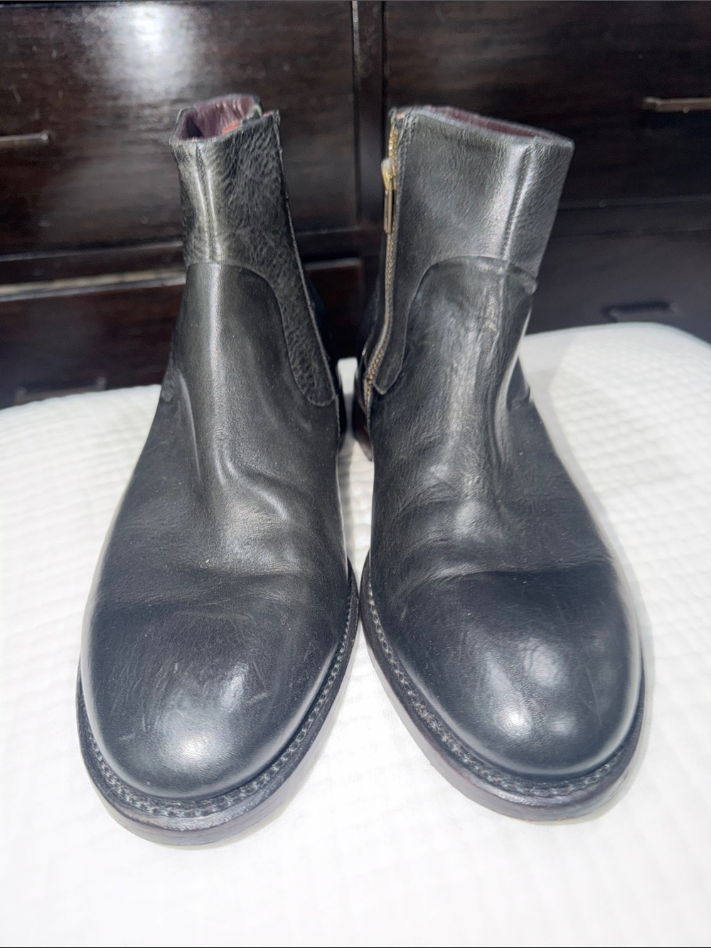 Johnston & Murphy Black Leather Chukka Zip Boots